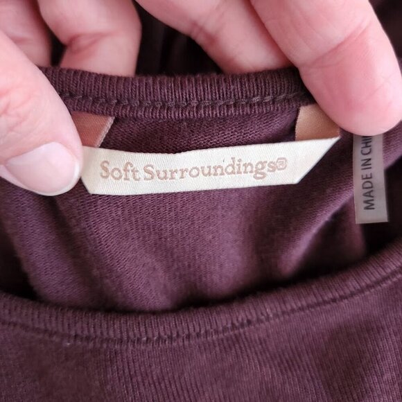 Soft Surroundings Women's Velvet Sleeve Tunic Blouse Size Small - Picture 5 of 5